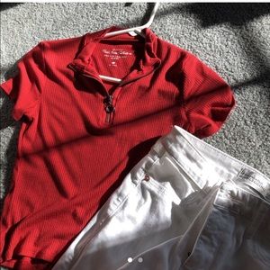 Hollister Red Zip-up Tee😍😍